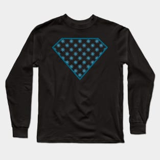 Yin Yang Diamond Design - Turquoise Color with a Ball Effect Pattern Long Sleeve T-Shirt